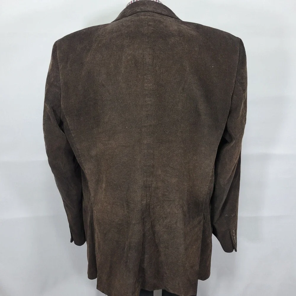 Pronto Uomo Men's Sport Coat Blazer Two Button Brown Corduroy‎ Cotton Sz 48XL